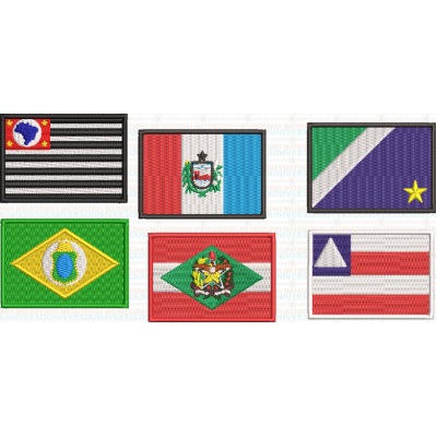 Matriz de Bordado Bandeiras Todos os Estados - Brasil 