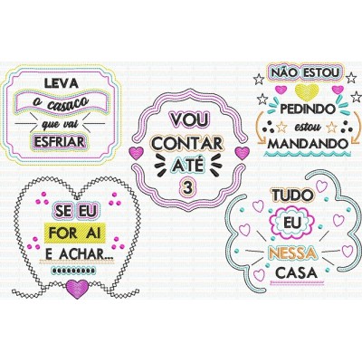 Matriz de Bordado Frases Mães - Coleção 