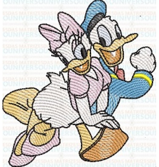 Matriz de Bordado Pato Donald e Margarida