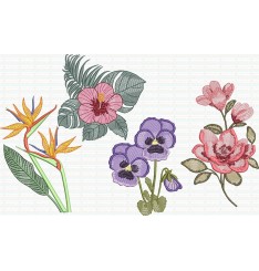 Matriz de Bordado  Flores Diversas 