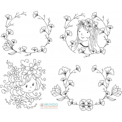 Matriz de Bordado Coleção Flores na Cabeça