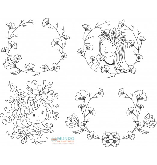 Matriz de Bordado Coleção Flores na Cabeça